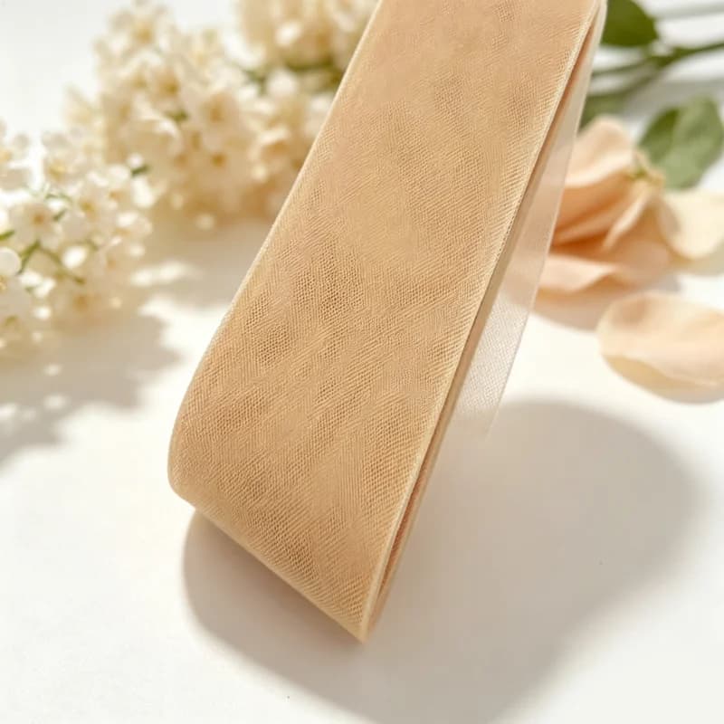 Soft Polyester Mesh Ribbon Flat Plain Crinolines Braid With Horsehair Fabric For Hats Craft Wedding Dress