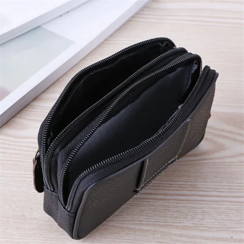 Marsupio per cellulare per uomo borsa portamonete in pelle tracolla tasca borsa per cellulare pochette cintura marsupio