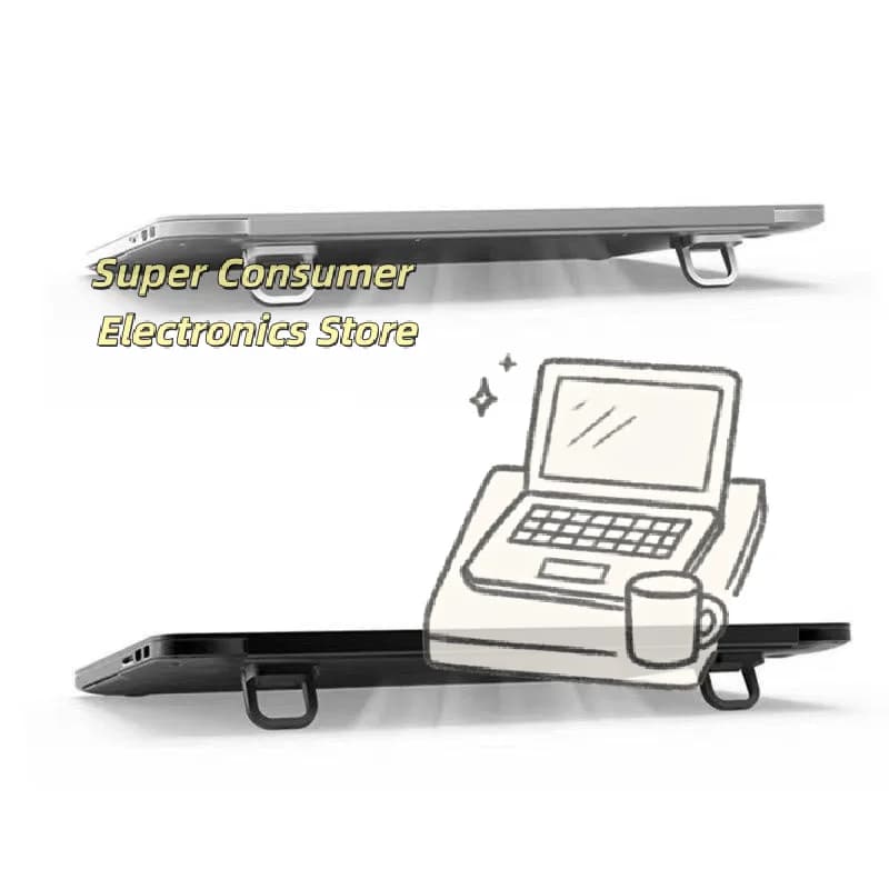 1 Pair Foldable Laptop Stand Adjustable Anti-Slip Portable Keyboard Riser for Student Work Travel
