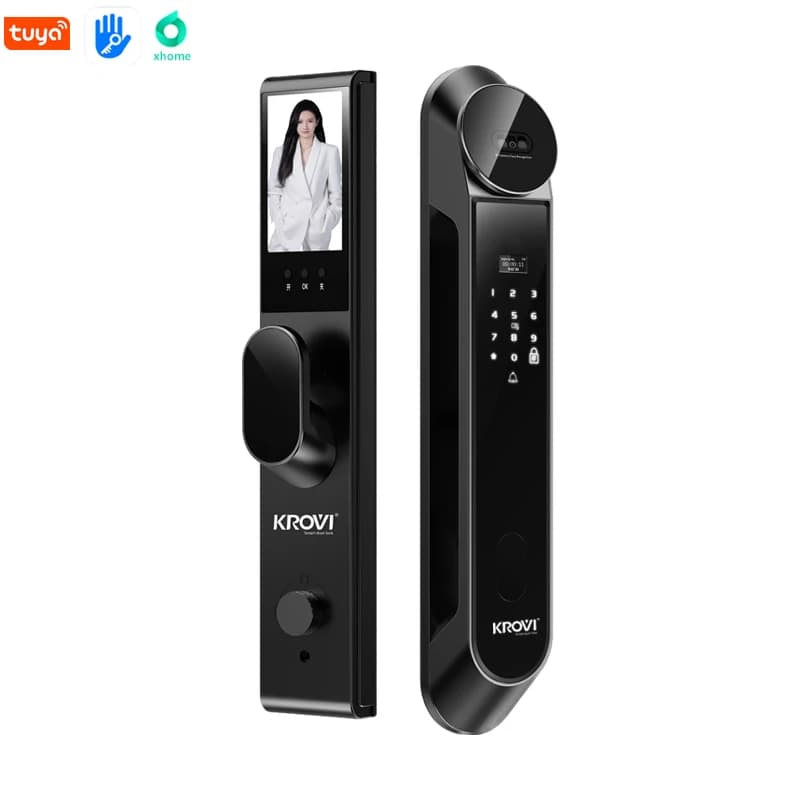 Ultima Serratura Intelligente con Riconoscimento Facciale 3D, Password, Fotocamera Digitale e Impronta Digitale per Porte in Legno con Scheda di Memoria