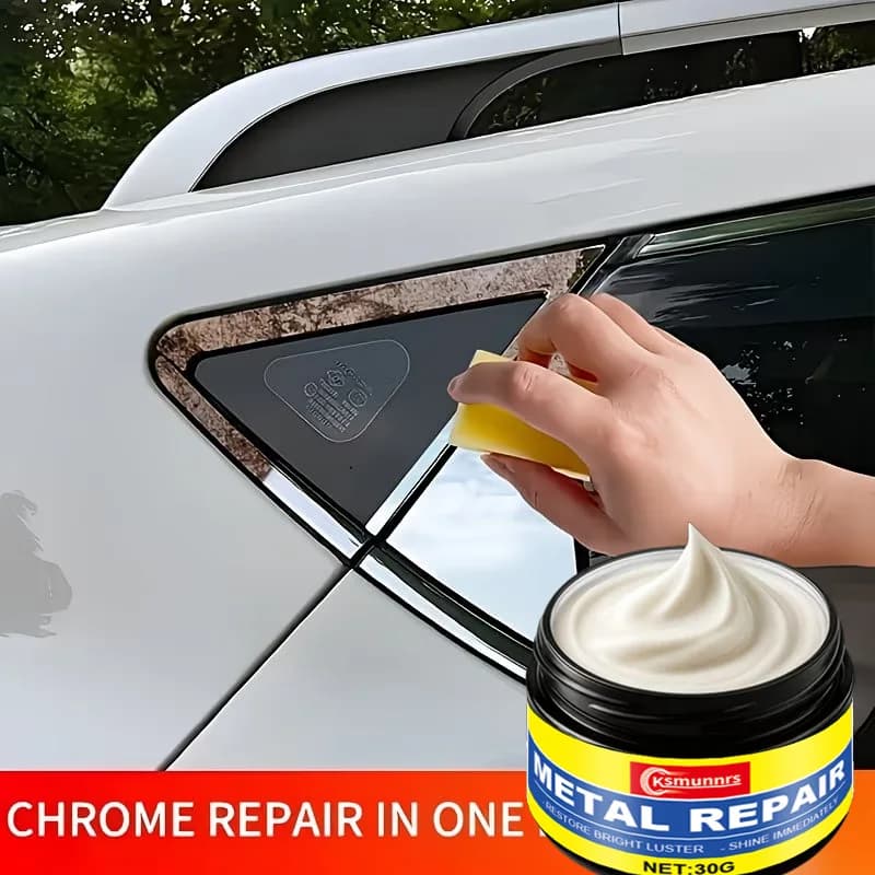 Pasta Riparatrice per Cromature Auto, per Maniglie, Profili Finestrini ed Emblemi, Accessori per Lucidatura e Rinnovamento Auto