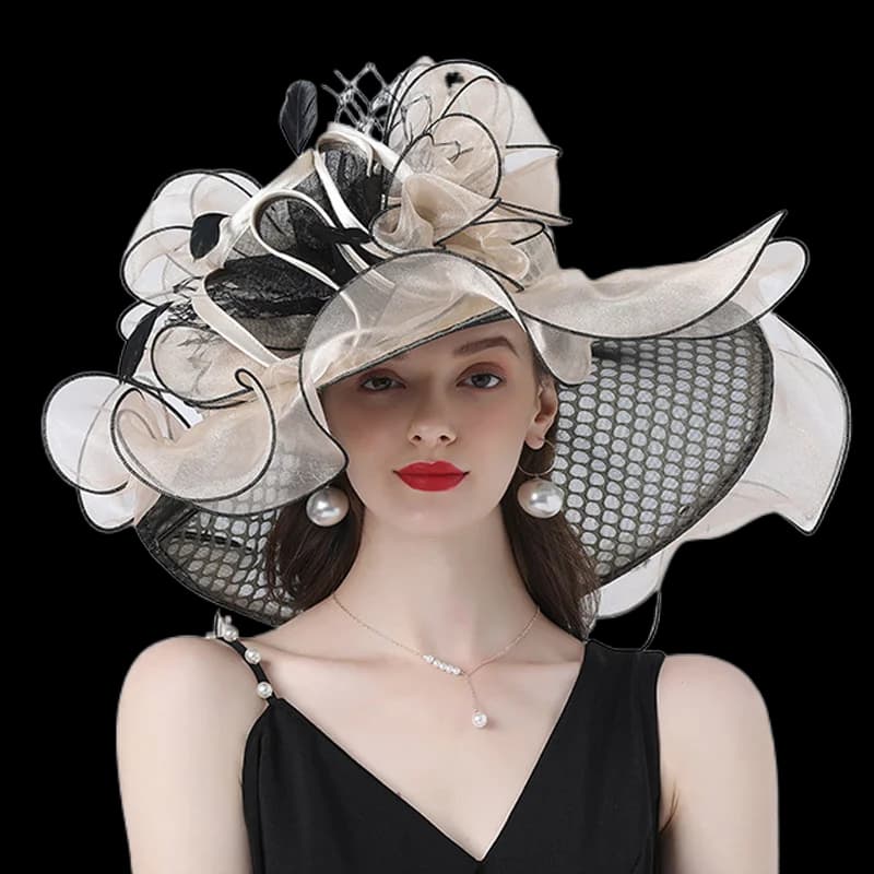 Lady Derby Dress Church Cloche Hat Bow Bucket Wedding Bowler Caps for Party Performance