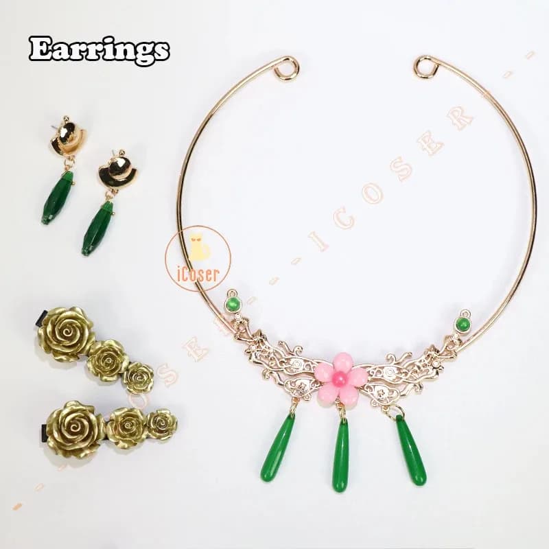 Maomao Cosplay Collana Orecchini Forcine Anime The Apothecary Diaries Copricapi Clip per le orecchie Accessori Cosplay Puntelli Donne Ragazze
