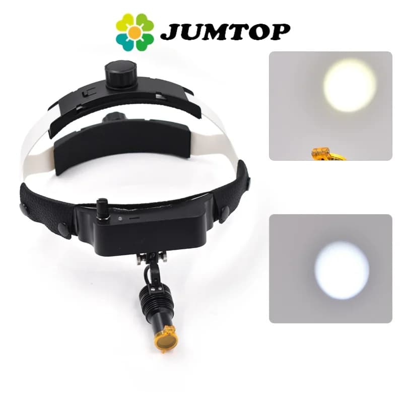 Lampada Frontale LED JUMTOP per Dentisti, Luminosità e Angolo Regolabili, Luce per Esami Chirurgici