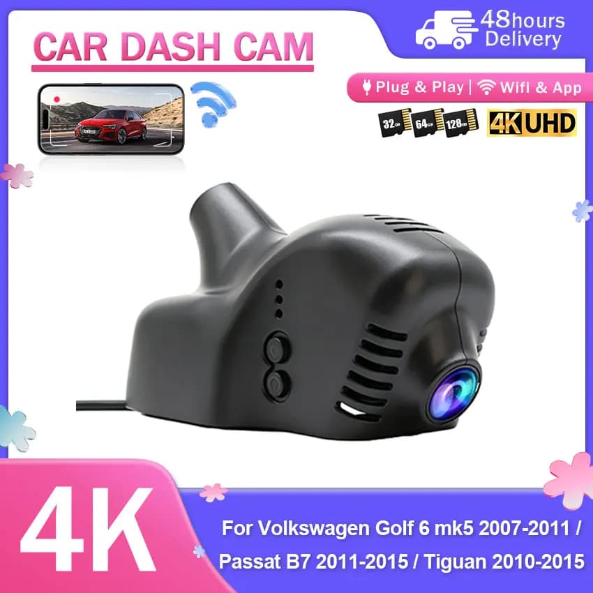 4K Wifi Car Dash Cam For Volkswagen VW Passat B7 2011-2015 / Golf 6 mk5 2007-2011 / Tiguan 2010-2015 Car Dvr Video Recorder