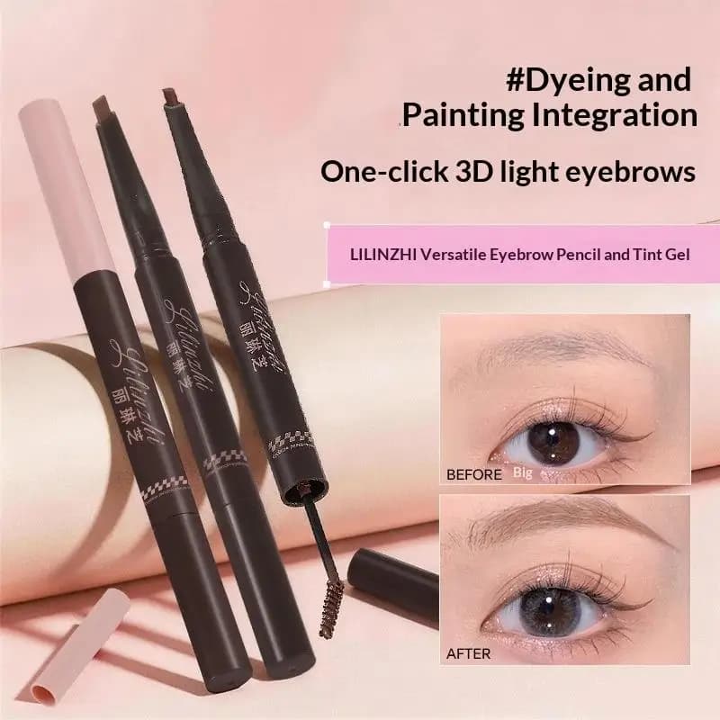 1PC 2-in-1 Dual-Ended Eyebrow Pencil & Tinting Mascara - Waterproof, Long-Lasting, Smudge-Proof, Natural Finish Eyebrow Makeup.