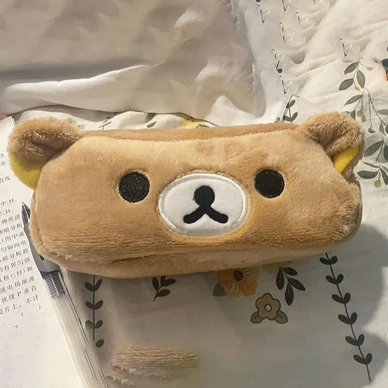 Astucci per matite Kawaii Rilakkuma per bambine, simpatici astucci a forma di orsetto dei cartoni animati, organizer per penne, articoli di cancelleria per la scuola, regali di tendenza.