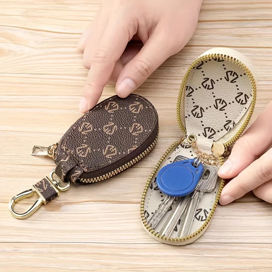 Small Wallet, Old Flower, Multi-Functional Key Bag, Men'S And Women'S Key Bag, Large Capacity, Multi-Functional Keychain Storage Bag, Easy And Small, Household