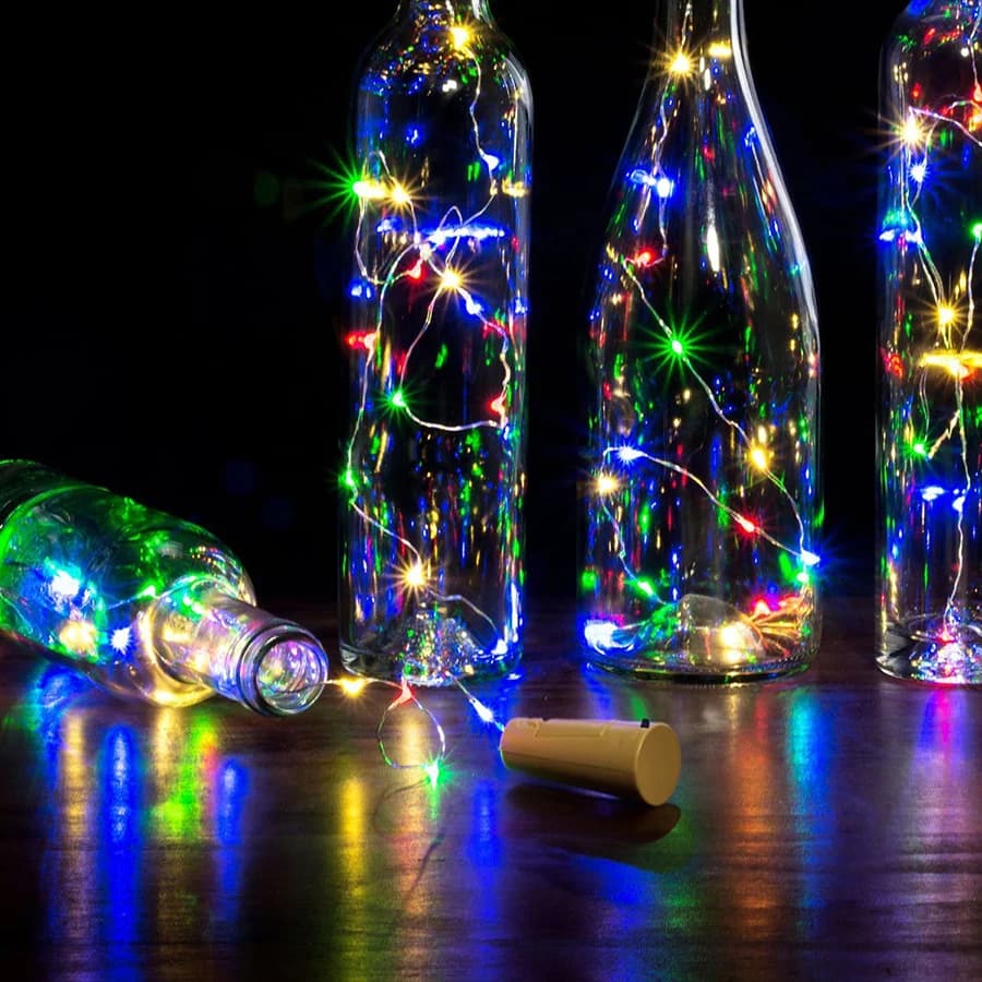 1m 2m 3m Luci della bottiglia di vino per Fairy String Battery Corker Decorazione esterna Filo a forma di Natale Festa della ghirlanda
