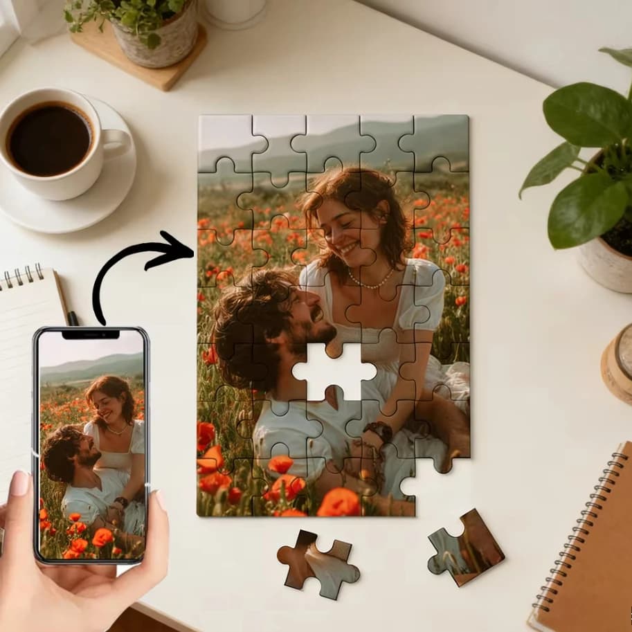 Puzzle di Carta Personalizzato Fai-da-Te 500-2000 Pezzi, Puzzle Artistico con Foto Personalizzata per Decorazione Murale, Regalo Unico per Compleanni e Festività