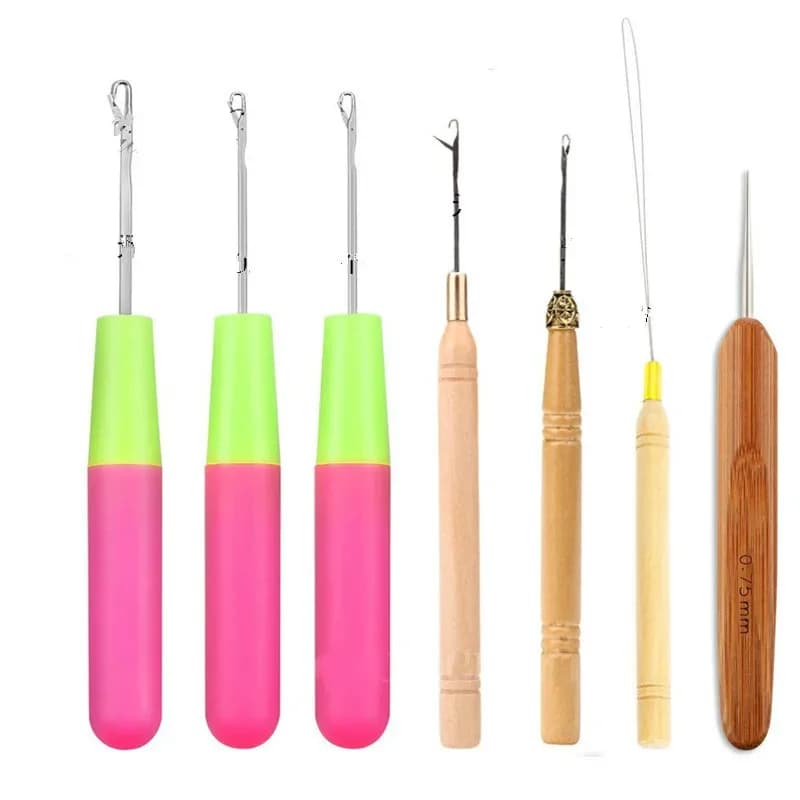 1 Pcs Professionale Fermo Gancio Ago Grande Foro Dreadlock Ganci per Interblocco Blocco Treccia di Estensione Crochet Ago Strumenti 7 Stile