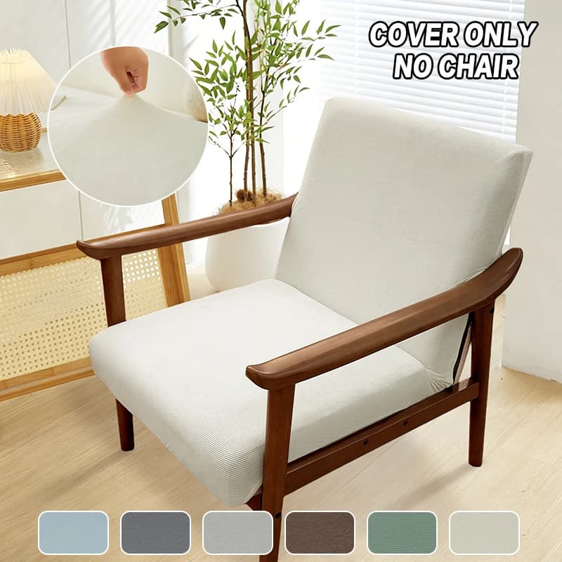 1pc Striped Jacquard Chair Cover Soft Stretch Sofa Cushion Cover with Zipper Chair Lounge Armchair Slipcover for Living Room