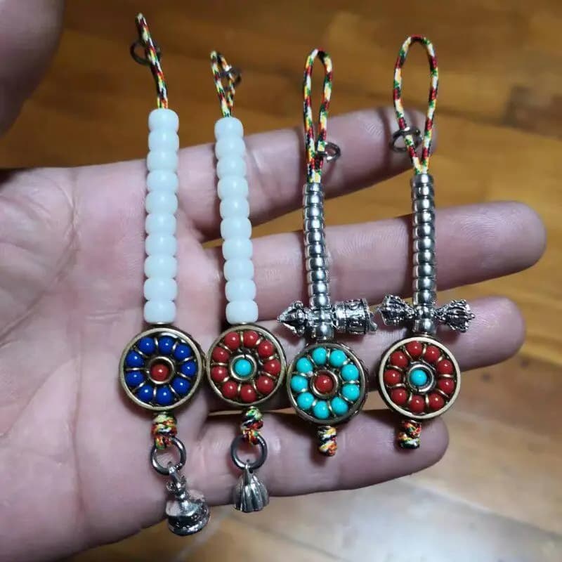 Tibetan Vajra Bell Counter Side Hanging Bracelet DIY Clips Bells for Beads Mala Unisex Handmade Elegant Daily Wear Jewelry Gift