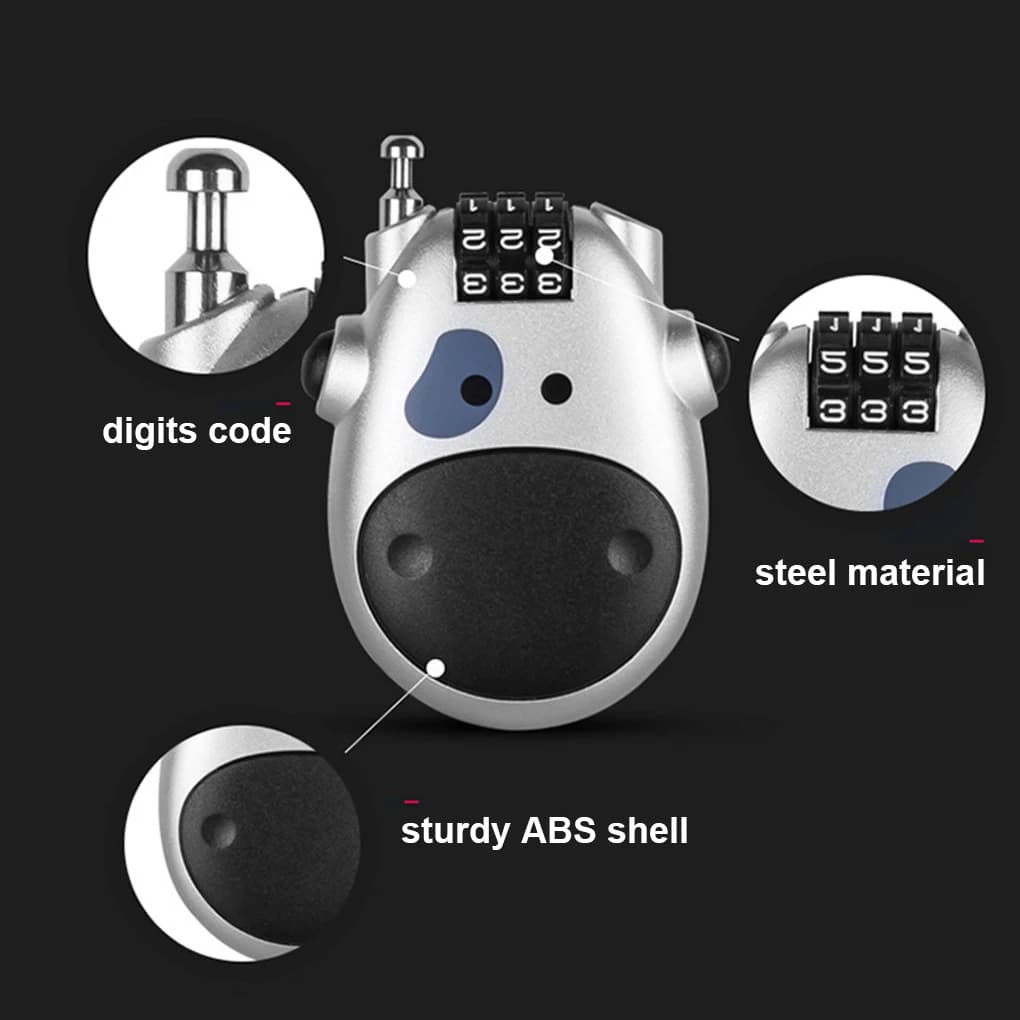 Cavo telescopico Cavo in acciaio Blocco codice Valigia Slitta per auto Casco da bicicletta Blocco password ruota codice ad alta precisione per bici