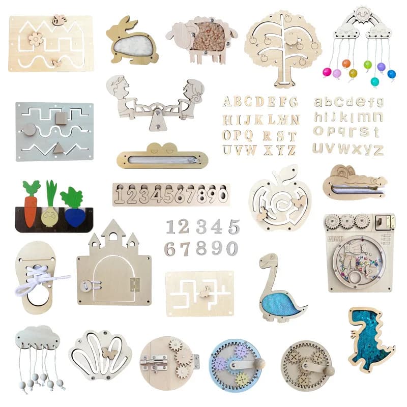 Accessori da tavolo occupati fai-da-te Educazione Montessori Giocattolo in legno Formazione cognitiva Capacità di educazione precoce infantile Apprendimento Gioco in legno