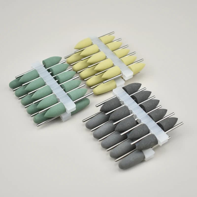 10PCS Dental polishers Brakes Silicone Rubber Teeth whitening Plishing Drill 2.35mm Polishing Nail Drill Tip