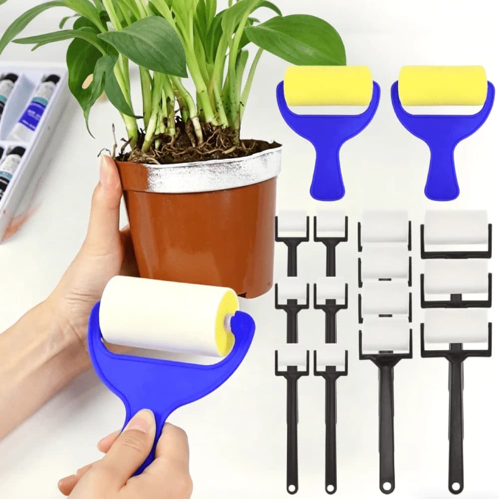 Set di 15 Pennelli in Schiuma per Pittura, Rullo Spugna, Mini Pennelli per Pittura, Set di Strumenti per Arte e Artigianato Fai-da-Te