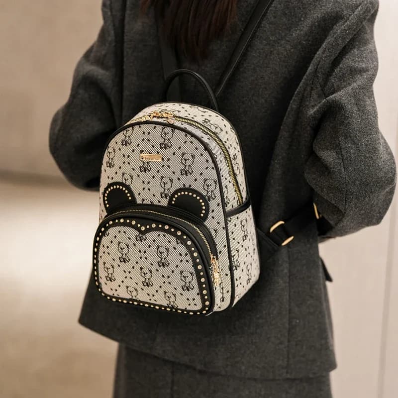 Women's Small Backpack Cute Wind Mini Casual Fashion Cosmetic Storage Backpack Mobile Phone Storage Backpack Girls Bag Female
