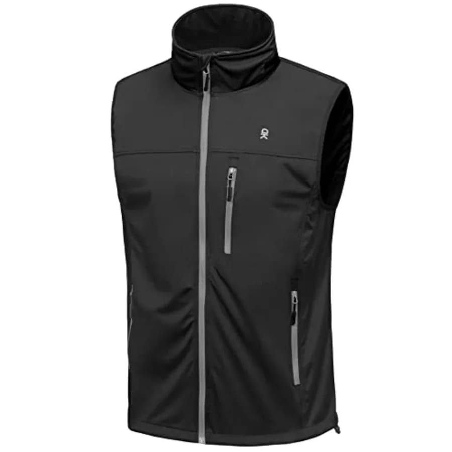 Gilet Softshell Leggero da Uomo, Giacca Senza Maniche Antivento per Corsa, Escursionismo, Ciclismo, Golf