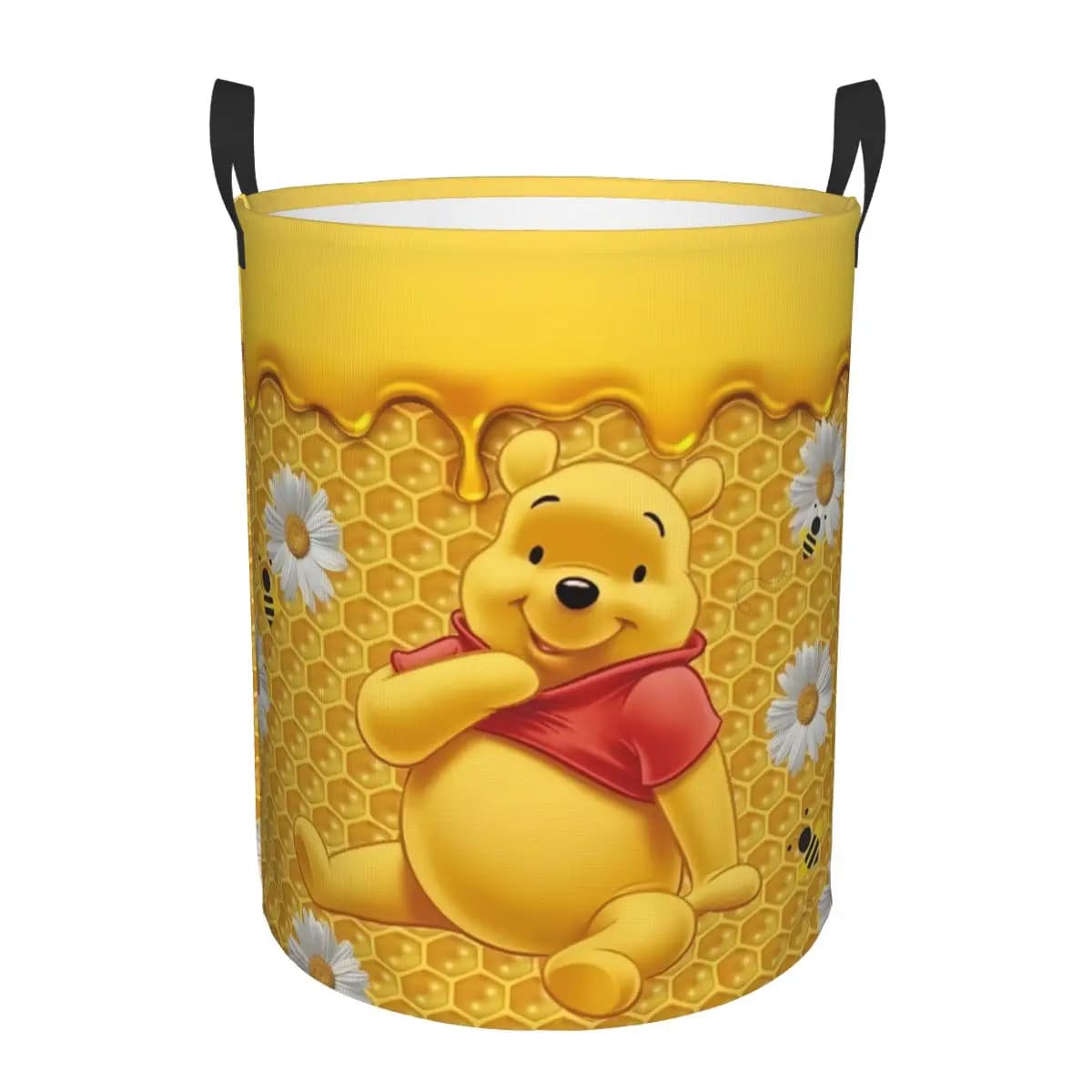 Anime Many Adventures Of Winnie The Pooh Laundry Basket Collapsible Cartoon Toy Clothes Hamper Storage Bin for Kids Nursery