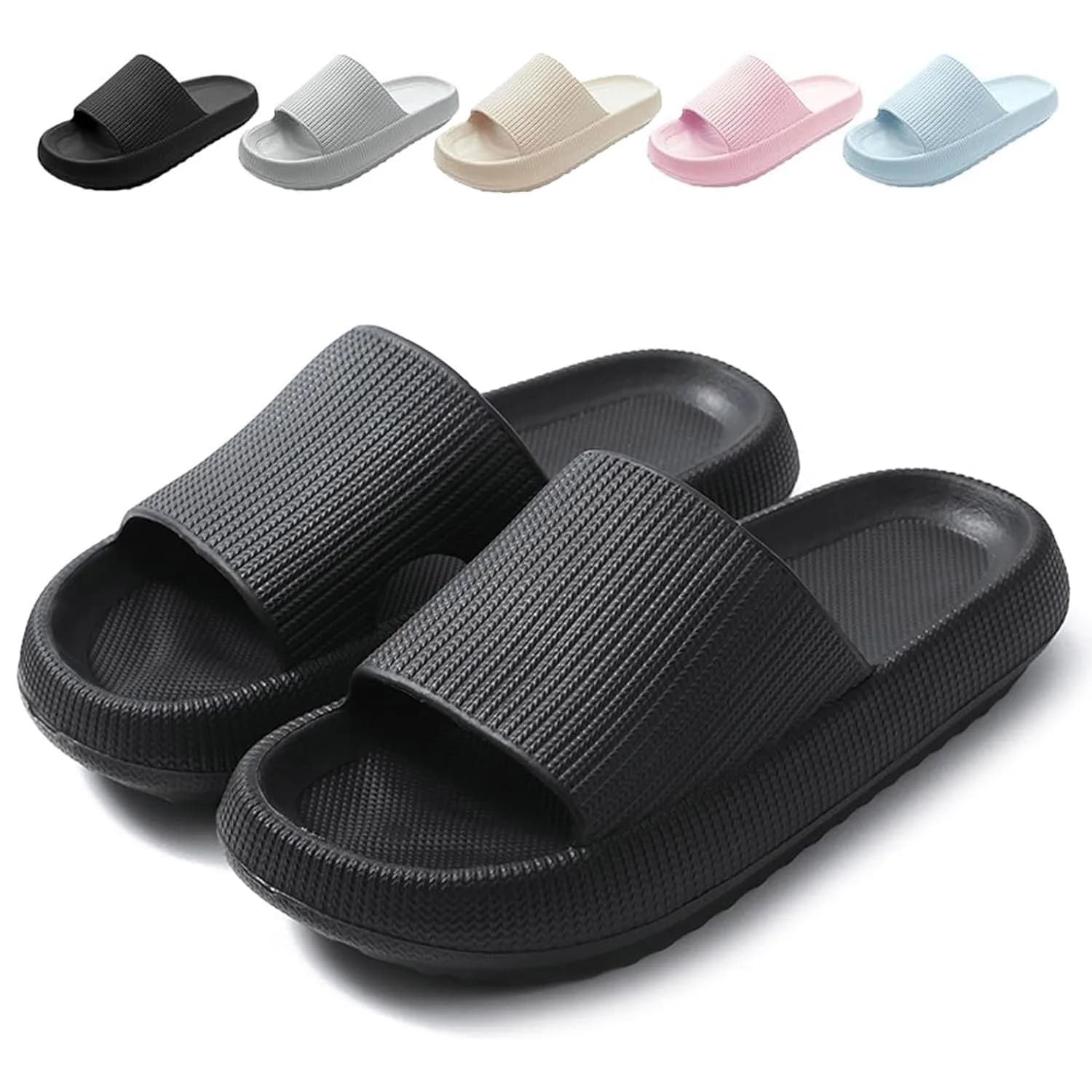 Men's Large Size Slippers 46-47 for Women's Platform With Bottom Thick Slides Soft Sole Sandals Unisex EVA Cables Outdoor Beach Shoes