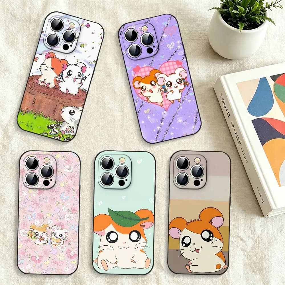 Cartoon H-Hamtaro Soft Silicone Shock Absorbing Phone Case For IPhone 17 16 15 14 13 12 11 Pro Max XS XR Mini Plus