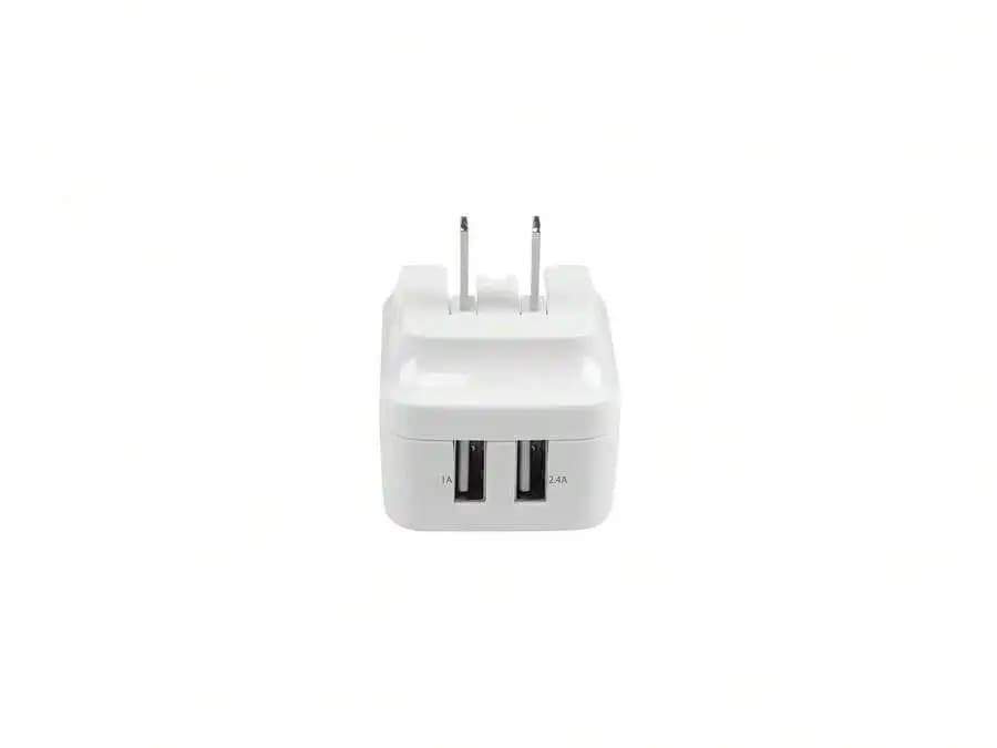 Dual Port USB Wall Charger 17W 3.4A White Universal Travel Adapter