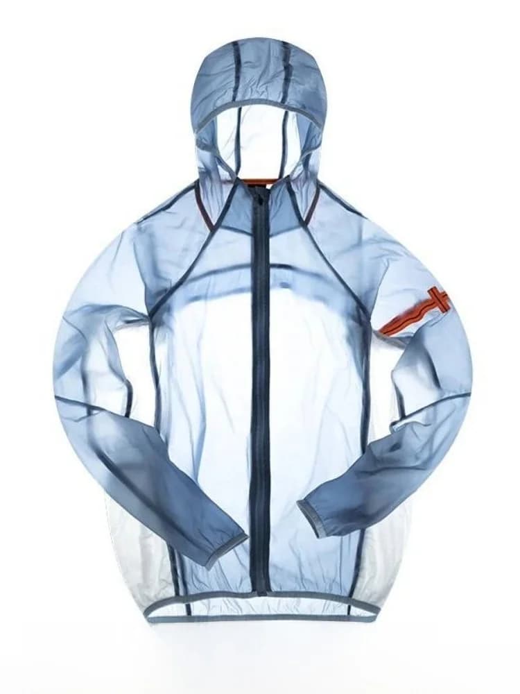 Giacca a Rete Ultra-Sottile da Esterno ad Asciugatura Rapida con Blocchi di Colore, Traspirante, con Cappuccio, Protezione Solare, alla Moda, per Uomo e Donna