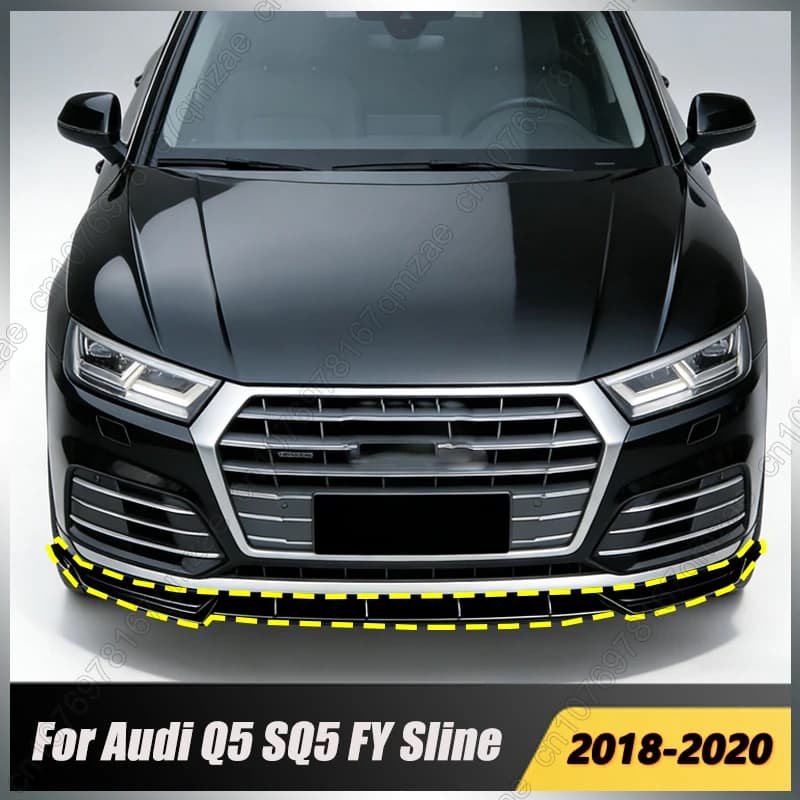 Car Front Bumper Spoiler Lip For AUDI Q5 SQ5 FY Sline 2018-2020 Front Shovel Guard Protector Diffuser Auto Parts Body Kits
