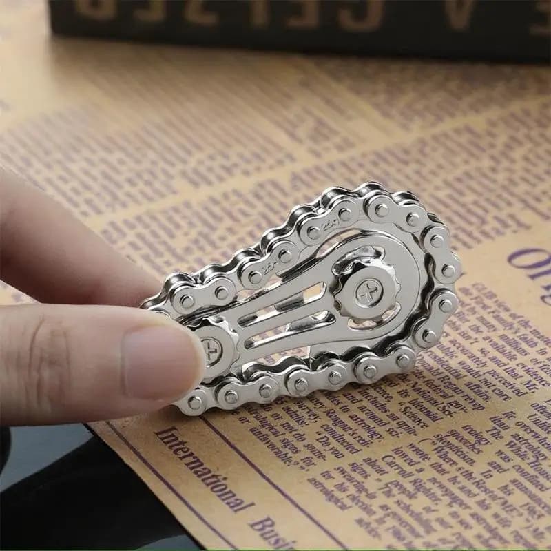 Catene Gear Fidget Spinner Trottola Punta delle dita Pignone Spinner a mano Catena Giroscopio Ruota in metallo Catena dentata Giroscopio
