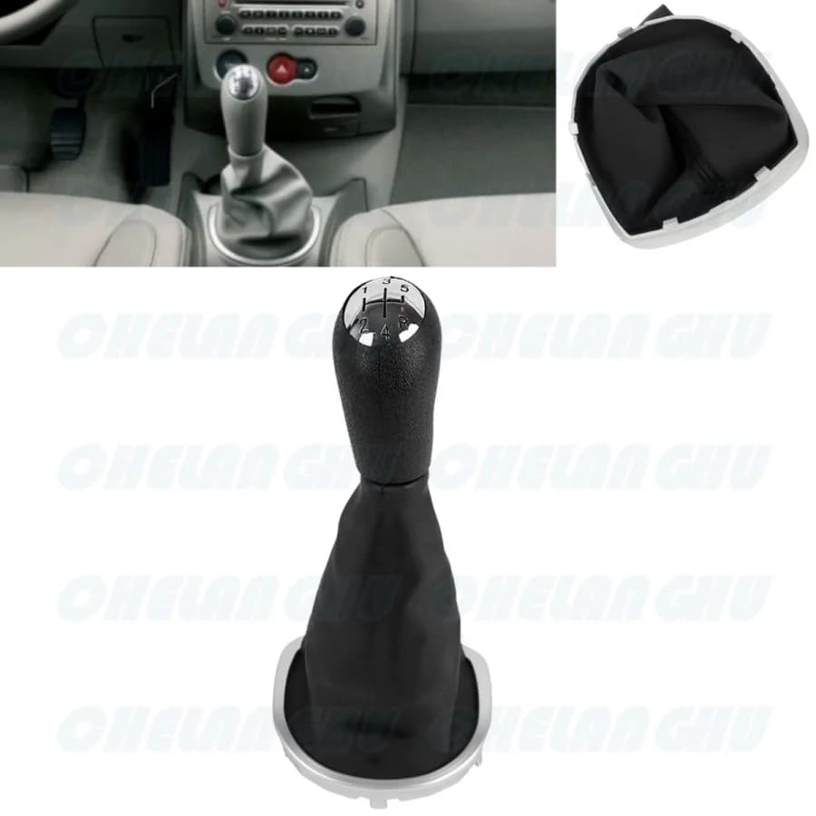 Per Renault Clio III 2005 2006 2007 2008 2009 2010 2011 2012 Auto-styling 5 Velocità Pomello Del Cambio Con Pu Boot accessori Auto