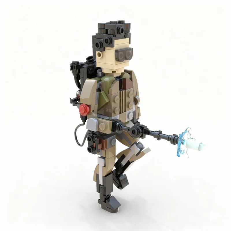 Set di Costruzioni MOC Ghostbusters: Egon Spengler ECTO 1 e Harold Ramis, 162 Pezzi, Modello Expert Creator, Giocattolo Architettonico, Regalo di Natale