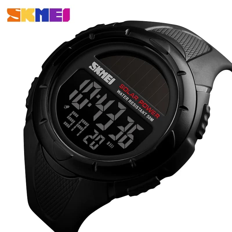 SKMEI Orologi digitali luminosi a energia solare per uomo Donna Sport Settimana Data Orologio da polso Sveglia Orologio elettronico reloj hombre