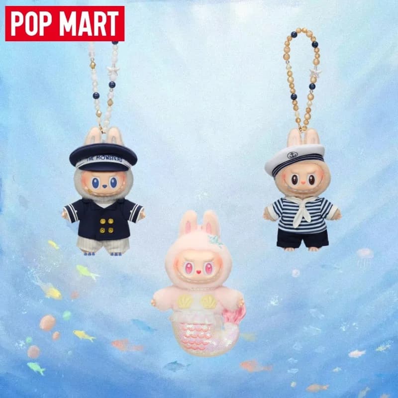 POPMART Flying Labubu Series Labubu Sailor Captain Mermaid Vinyl Plush Pendant Doll Collezionabili Decorazioni per la casa Regalo di compleanno per bambini