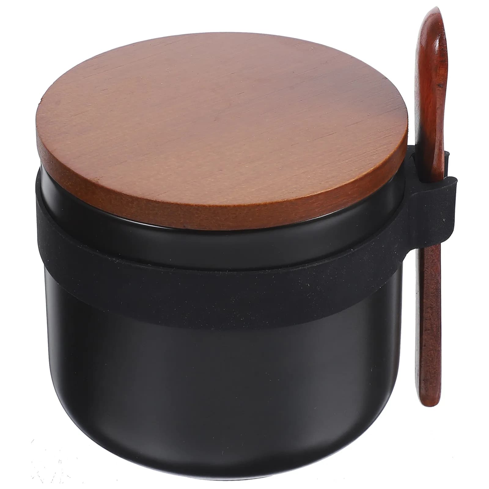 Set di Contenitori per Spezie in Ceramica da 150Ml, Barattoli Opachi con Cucchiaio in Legno e Supporto, Ermetici e Adatti agli Alimenti per Casa