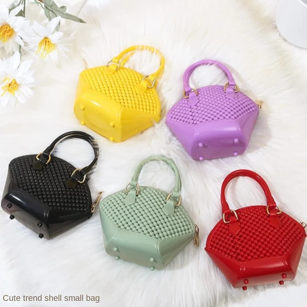 Fashion Women's Bag One Shoulder Hand-held Crossbody Bag Chain Jelly Bag Mini Pearl Shell Bag