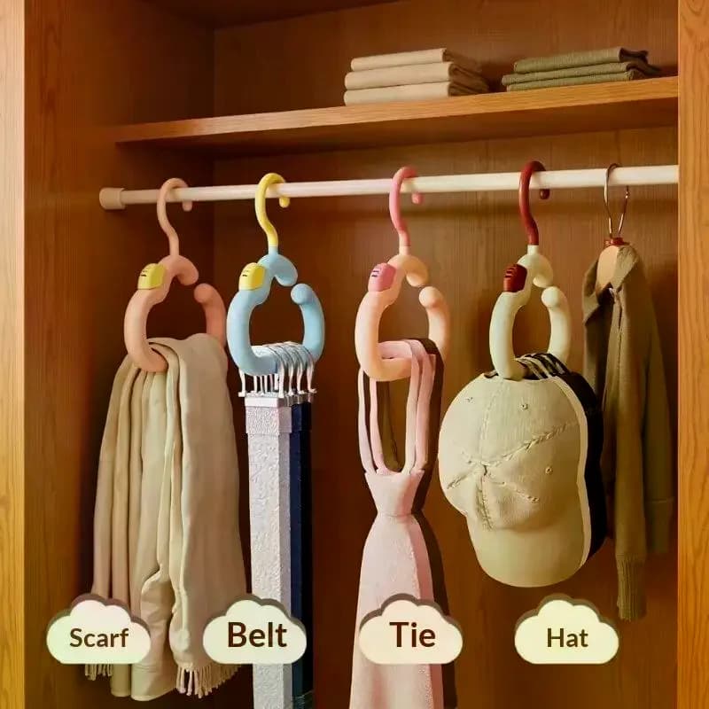Rotatable Hat Storage Clothes Hanger Multi-Function Hook Home Plastic Coat Adult Closet Storage Cloud Shaped Hooks