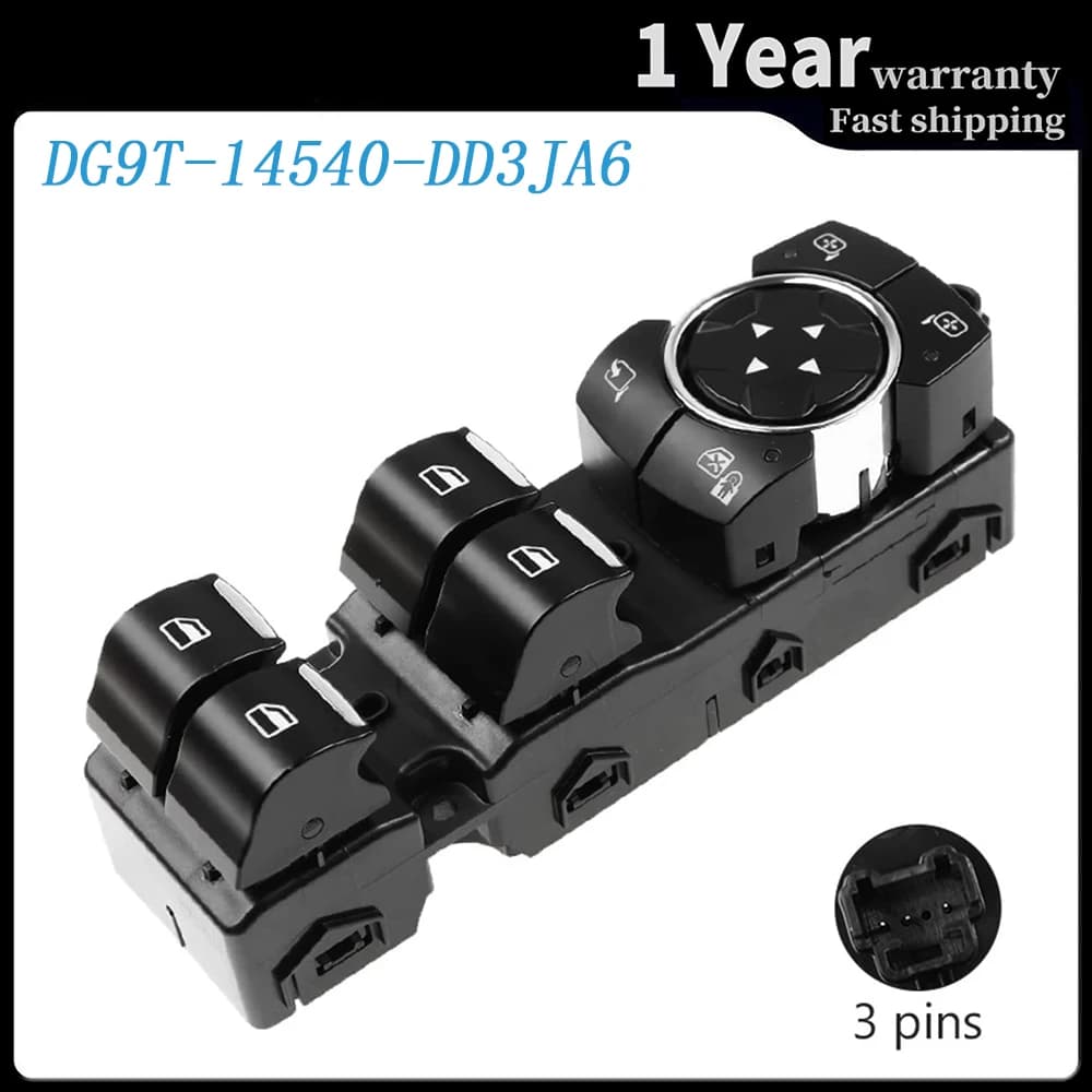 DG9T-14540-DD3JA6 pulsante di controllo dell'interruttore della finestra principale di alimentazione con pulsante pieghevole per Ford MONDEO 2013 muslimate 1946785
