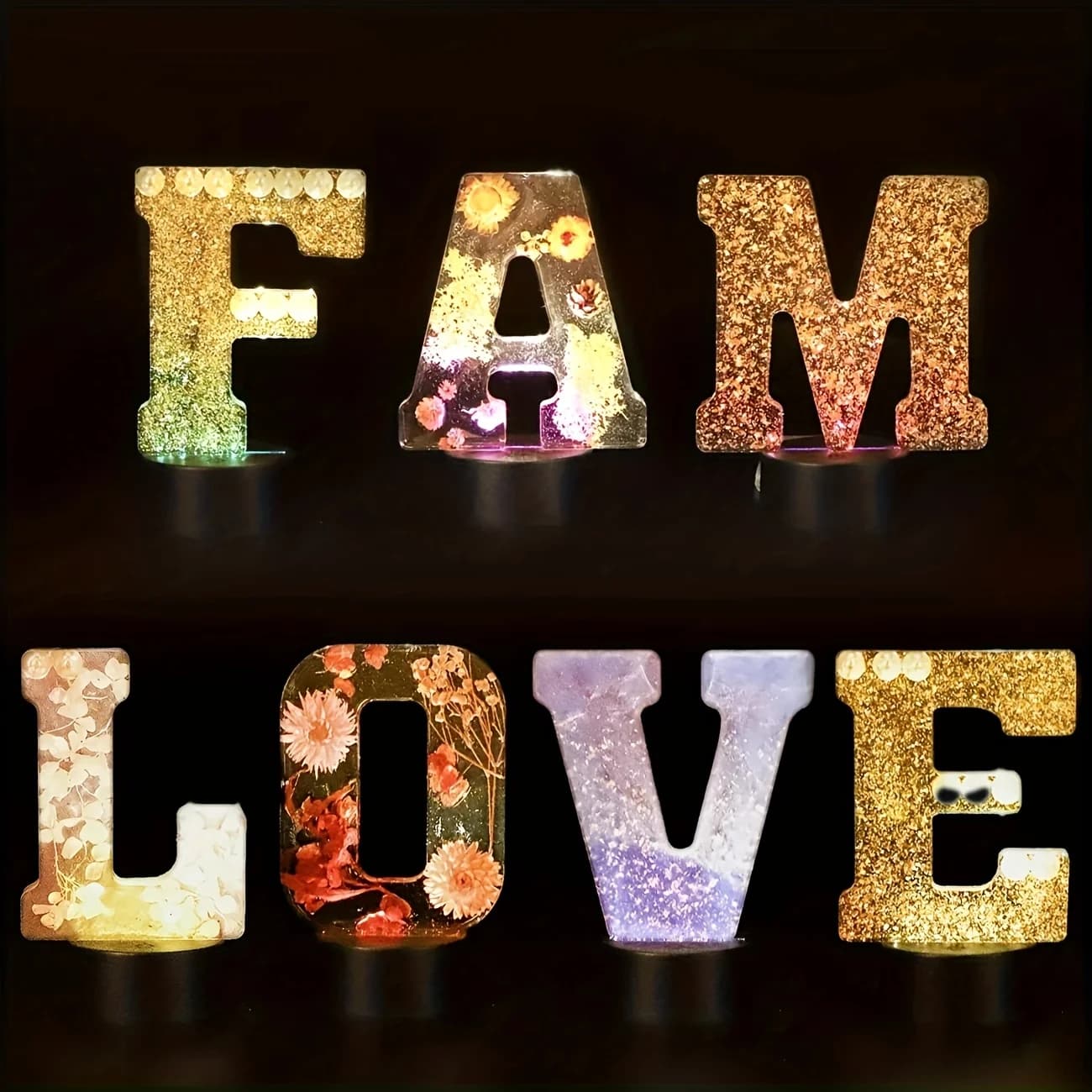 7-Inch Large Letter Resin Mold, 3D Capital Letter Epoxy Resin Mold, A to Z Thick Resin Letter Mold, Making Letters, Text Logo Art, Handicrafts, Making, Party Home Decoration Birthday Gifts