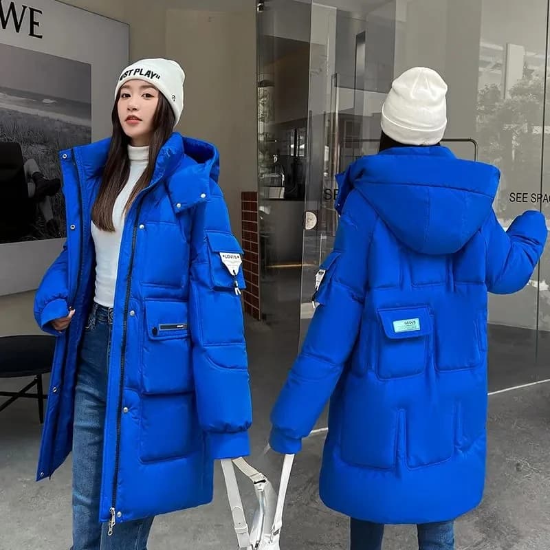 2026 Giacca da donna nuova Parka con cappuccio Parka lungo Cappotti Casual Addensare Abbigliamento da neve Giacche in cotone imbottito Capispalla invernale caldo