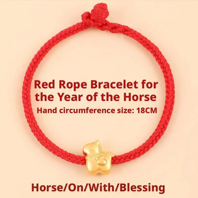 Bracciale con cordino rosso per l'anno del cavallo Bracciale in corda intrecciata rossa portafortuna in stile cinese Gioielli Regali di Capodanno per uomini e donne