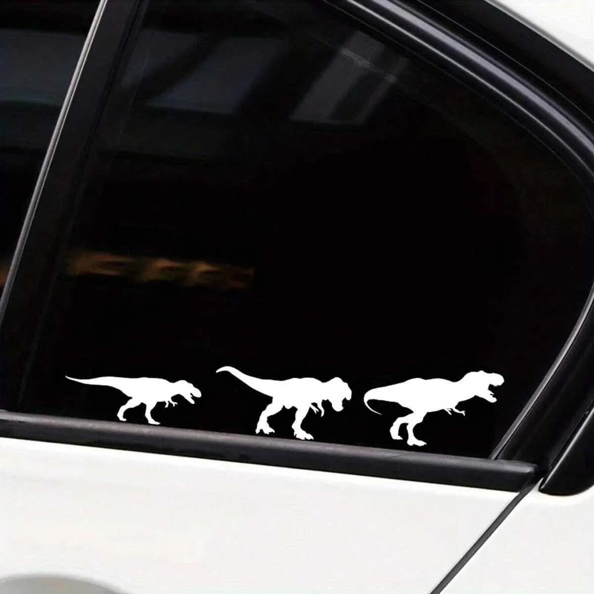 1set Dinosaur Silhouette Waterproof Vinyl Stickers For Car Window Laptop Bike Motorcycle Helmet