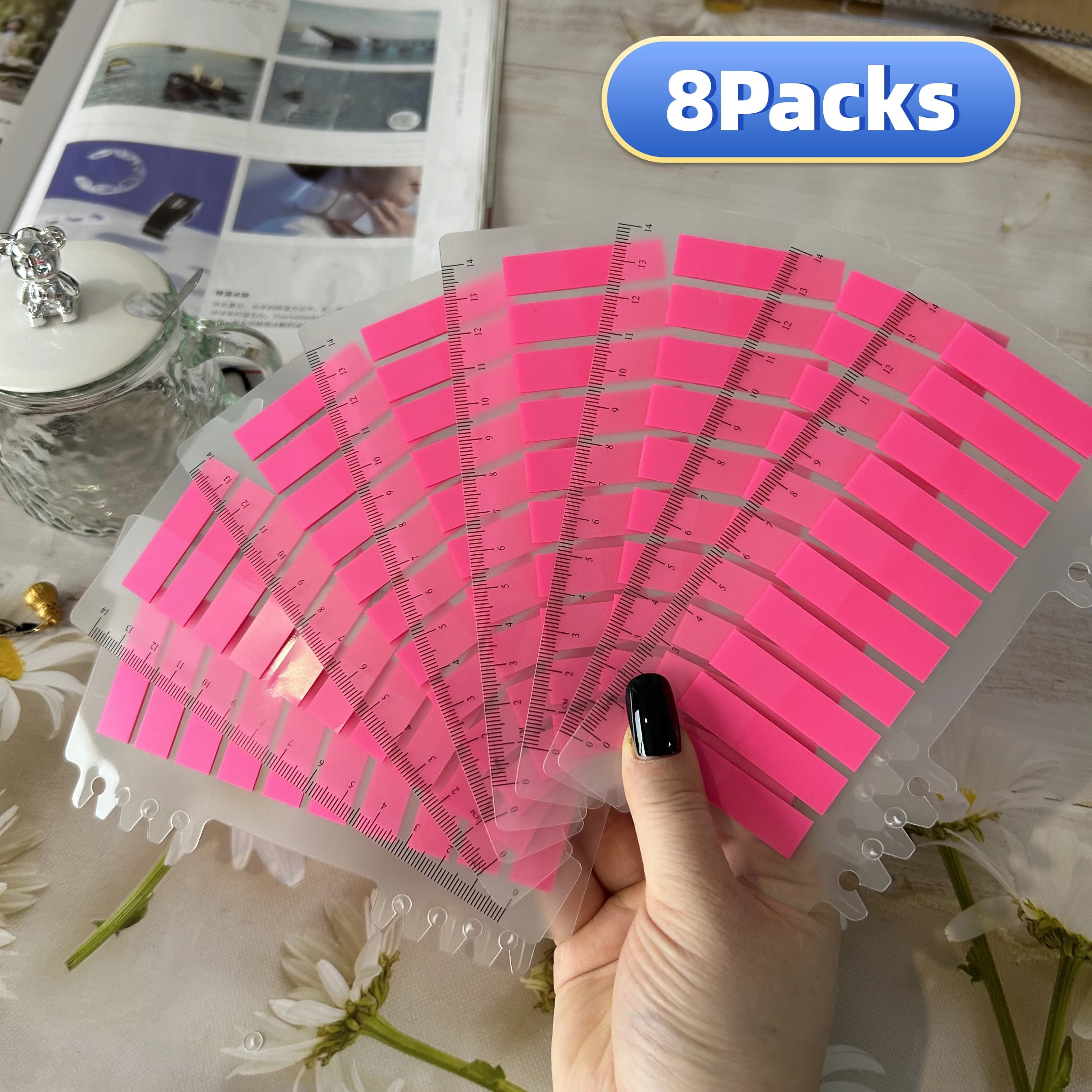 8 confezioni da 1600 fogli di colore rosa note adesive paster adesivo indice bandiere etichetta chiave segnalibro forniture per ufficio scolastico di cancelleria