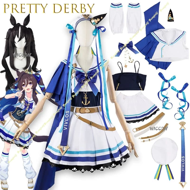 game Uma musume Pretty Derby Vivlos Cosplay Costume for Halloween Christmas skirt Women's Shoes Sexy Kawaii Party Halloween Suit