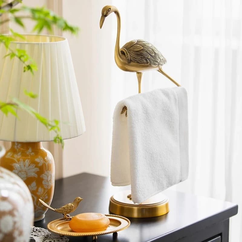 Portasciugamani in ottone Portasciugamani verticale non perforato Portasciugamani da appoggio per bagno Portaoggetti per gioielli Accessori per il bagno