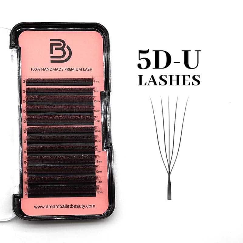 DREAM BALLET Extension Eyelashes 5D in the shape of U, New Style, W Bloom Eyelashes in the shape of U, Pre-assembled Vents, Lights, Voluminous, in Synthetic Vison