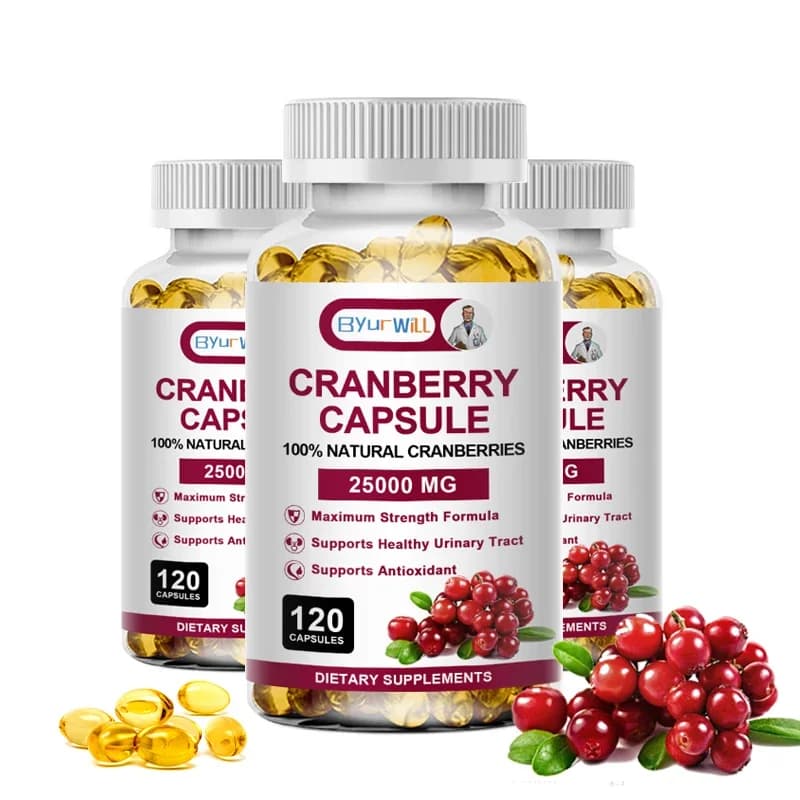ByurWill organic cranberry extract supports urinary system and bladder health, powerful antioxidant, rich vitamin C supplement