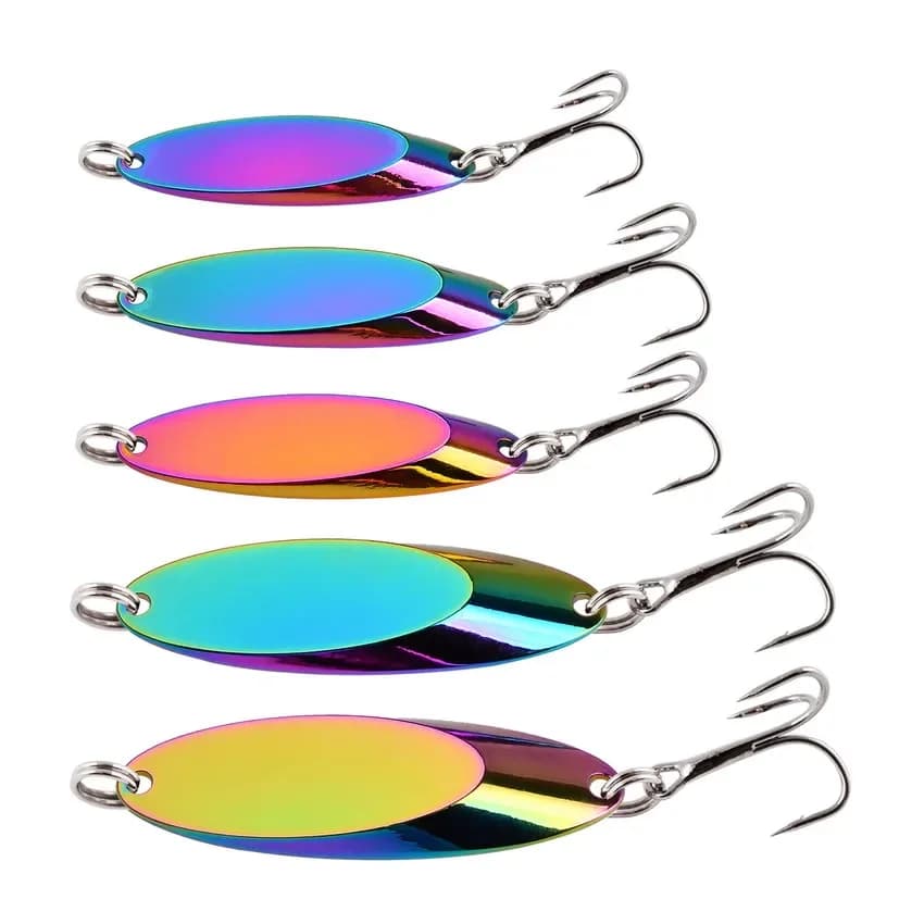1PC 3g-28g Pesca Cucchiaio di Metallo Richiamo Esche Dure Bass Esche Argento oro Cucchiaio Richiamo di Pesca Attrezzatura da Pesca Wobblers Isca Artificiale
