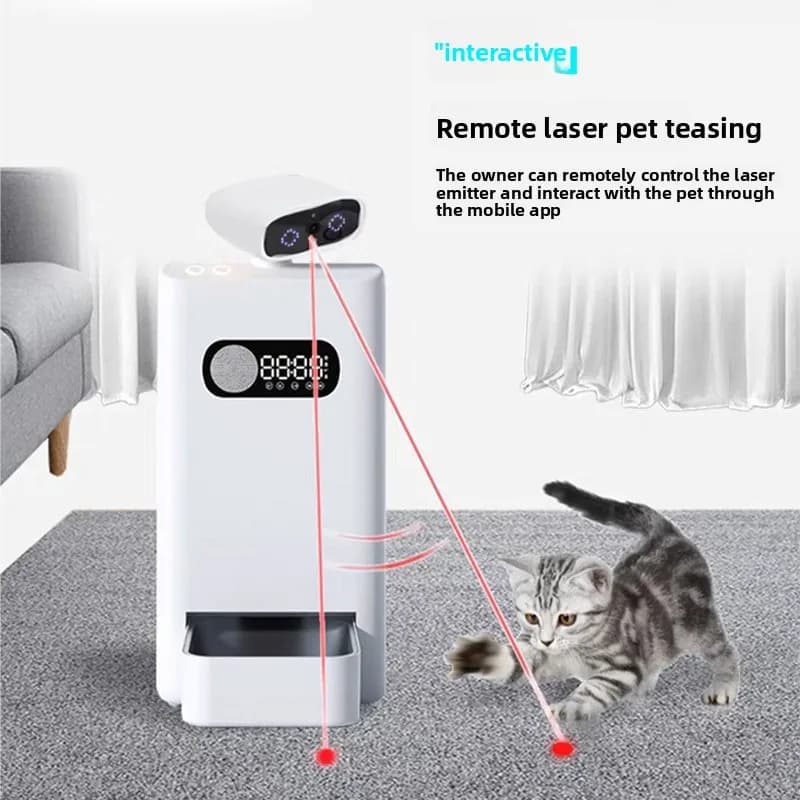 Smart Pet Feeder with Camera, 2026 New Auto Cat Feeder with App Control, Remote Video Pet Food Dispenser