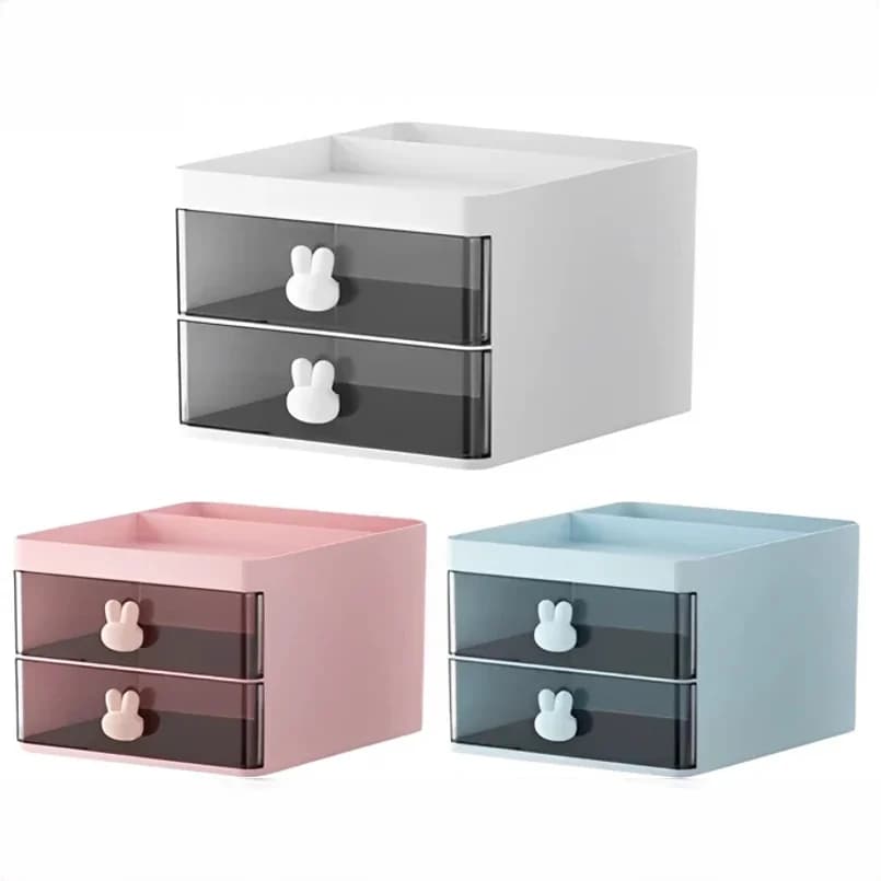 Organizzatore da Tavolo Multifunzione a Forma di Coniglio con Cassetto per Penne/Trucchi per Ufficio - Neverdie Store